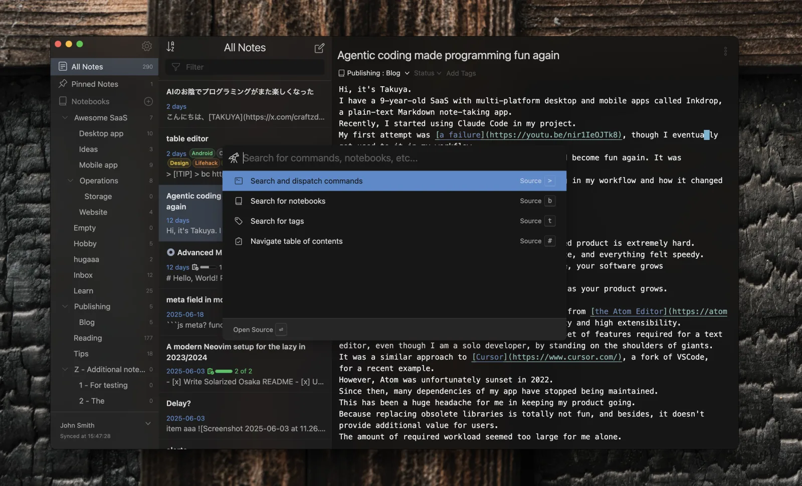 Telescope searching commands, notebooks, and tags